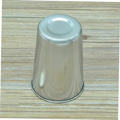 2pcs Stainless Steel Water Tumbler Cups Versatile Beverage and Toothbrush Holder Silver for Home Parties and Washrooms Easy to Clean Design - size: 6X6cm