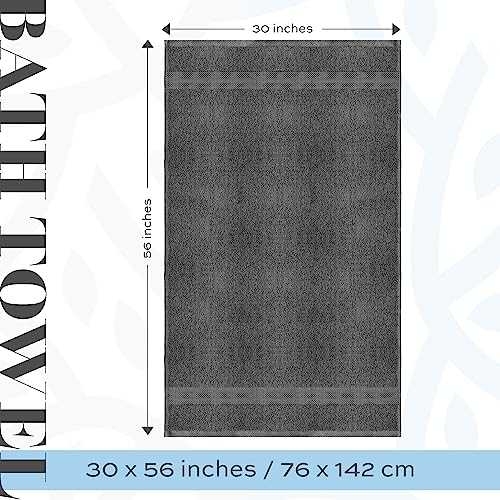 White Classic Luxury Bath Towels Extra Large - Cotton Hotel spa Bathroom Towel |30x56 | 4 Pack | Dark Gray - color: Dark Gray
