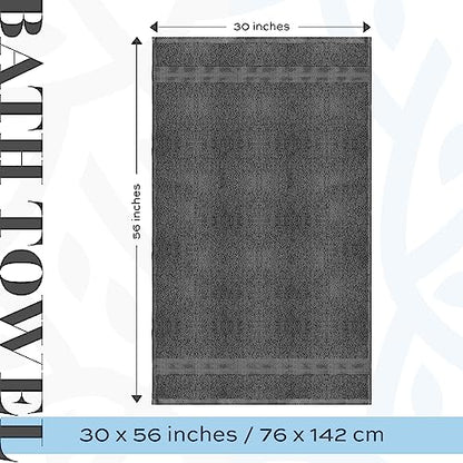 White Classic Luxury Bath Towels Extra Large - Cotton Hotel spa Bathroom Towel |30x56 | 4 Pack | Dark Gray - color: Dark Gray