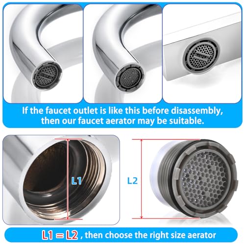 12 PCS Faucet Aerator Set, M16.5, M18.5, M21.5, M24, Kitchen & Bathroom Sink Aerator Replacement with Key Removal Wrench Tool - style: 16.5MM+18.5MM+21.5MM+24MM