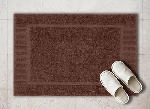 White Classic Luxury Bath Mat Floor Towel Set - Absorbent Cotton Hotel Spa Shower/Bathtub Mats [Not a Bathroom Rug] 22"x34" | 2 Pack | Brown - color: 20: Brown
