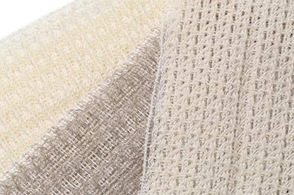 Exfoliating Washcloth [Made in Japan] Shower Back Scrubber, Plant-Based Loofah (3pcs Set) - color: 3pcs Set (3pcs Set ( Cotton, Linen and Silk )