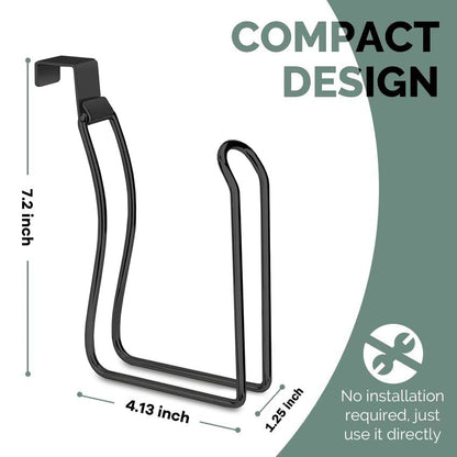 Over the Tank Toilet Paper Holder, Metal Toilet Paper Holder, Black | Toilet Paper Roll Holder, Bathroom Toilet Paper Storage, Space Saving for Bathroom - color: Black