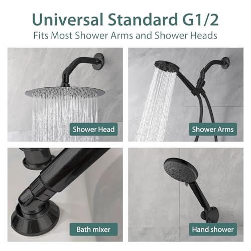 45 Degree Metal Elbow Shower Head Adapter Black | 135° Handheld Shower Arm Elbow Adapter Angle Shower Arm Extension Angled Showerhead Extension Pipe For Shower Head - color: Black, size: 135°