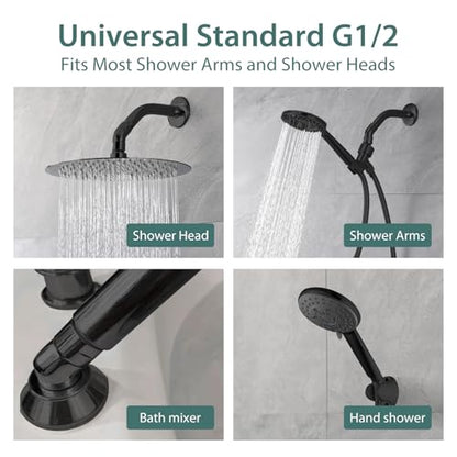 45 Degree Metal Elbow Shower Head Adapter Black | 135° Handheld Shower Arm Elbow Adapter Angle Shower Arm Extension Angled Showerhead Extension Pipe For Shower Head - color: Black, size: 135°