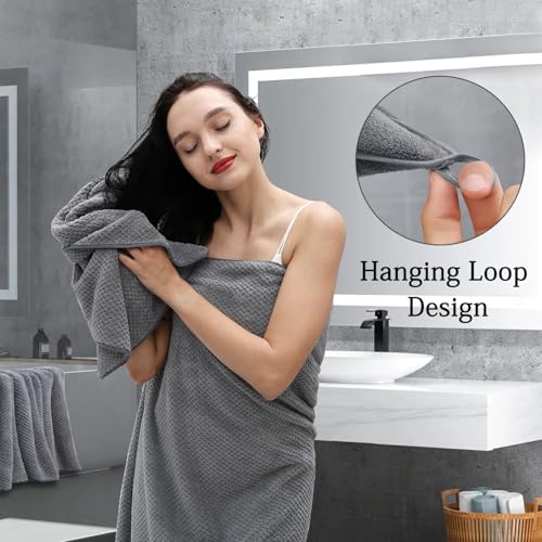 Hailea Gray Bath Towels Set 35x70 Inches - Luxury 600 GSM Oversized Bath Sheet Towel,Extra Large Microfiber - Quick Dry,Highly Absorbent,Super Soft Shower Towels Spa Hotel Bathroom Towel Set (4-Pack) - color: Gark Gray, size: 4-Piece Set