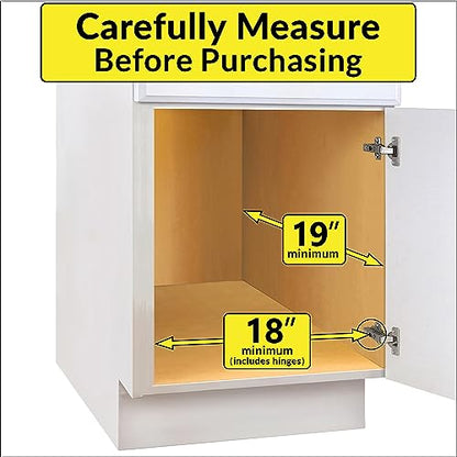 LYNK PROFESSIONAL® Pull Out Cabinet Organizer, Kitchen Slide Out Drawer | 17W x 18D chrome rollout shelf creates easy-access storage for cookware, pantry items and kitchen essentials inside cabinets - size: 17" W x 18" D