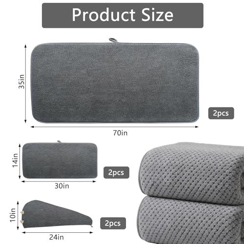 Extra Large Microfiber Bath Towels Set of 6 for Adults, 35″ x 70″, Soft and Super Absorbent, Quick Dry, No Fading and No Lint, Luxury Towel Set for Bathroom, Spa, Gym, Travel - Grey - color: Gray 6-pack