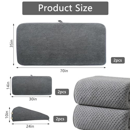 Extra Large Microfiber Bath Towels Set of 6 for Adults, 35″ x 70″, Soft and Super Absorbent, Quick Dry, No Fading and No Lint, Luxury Towel Set for Bathroom, Spa, Gym, Travel - Grey - color: Gray 6-pack