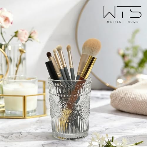 Toothbrush Cup Reusable Unbreakable Clear Glass Bathroom Tumbler, Easy to Clean Toothbrush Holders Mouthwash Cup for Bathrooms Counter Organizer