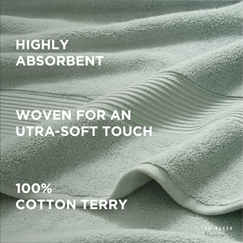 Ted Baker 2-Pack Hand Towel Set Cotton Highly Absorbent 18 x 28 Sage Green - color: Sage, size: Hand Towel Set - 2 Piece