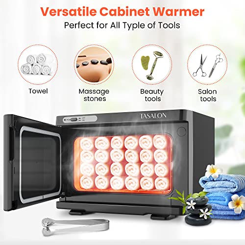 TASALON Professional Hot Towel Warmer Cabinet, 8L Middle Capacity, Use for Facial Spa, Hair Beauty, Salon Equipment and Home, Perfect Temperature for Towel Warmer, Fits up to 24 Small Towels - Black - color: Black