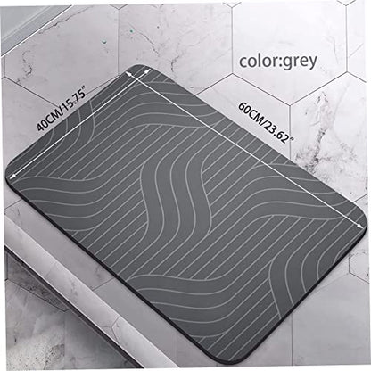 Diatomite Stone Bath Mat Quick Dry Bathroom Mat Non-Slip Bathroom Diatomaceous Earth Bathroom Floor Mat Carpet 40x60 cm Grey - color: Grey