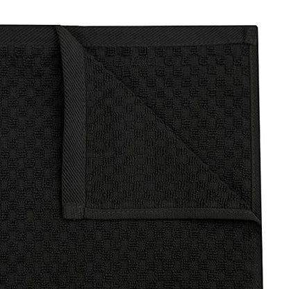 COTTON CRAFT Amazing Kitchen Towels - 8 Pack 100% Cotton Waffle Terry Towel | Black - 16x28 inch Euro Café Waffle Weave Dish Towels - Soft Absorbent Quick Dry Low Lint Reusable Pantry Bar Cleaning Cloth - color: Black, size: 8 Pack