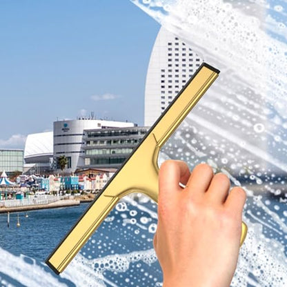 Shower Squeegee Stainless Steel Glass Window Squeegees for Bathroom Door Car Glass with Hook Wiper Cleaner Household Shower Squeegee - color: B