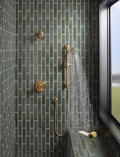 Gerber SteadyStyle 8-Spray Round Wall Bar Shower Kit with Hand Shower - color: Brushed Bronze