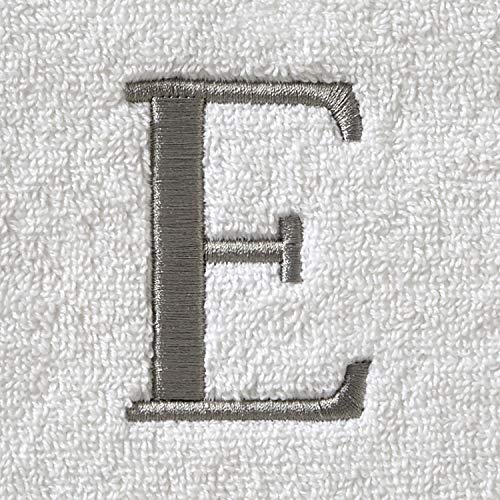 SKL Home Casual Monogram Hand Towel Set, E, 16x26, White 2 Count - color: Casual Monogram Hand Towel Set, size: Hand Towel Set, style: E