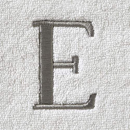 SKL Home Casual Monogram Hand Towel Set, E, 16x26, White 2 Count - color: Casual Monogram Hand Towel Set, size: Hand Towel Set, style: E