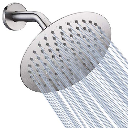 NearMoon Rain Shower Head, Ultra-Thin Design-Pressure Boosting, Awesome Some Experience, High Flow Stainless Steel Rainfall Head (8 Inch,Brushed Nickel) - color: Brushed Nickel, size: 8 Inch
