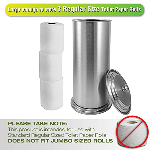 LDR Ashton Freestanding Toilet Paper Holder Canister, Brushed Nickel | Toilet Paper Holder Stand, Brushed Nickel Finish, Regular Roll Canister, Bathroom Toilet Paper Holder, Toilet Paper Storage - color: Brushed Nickel