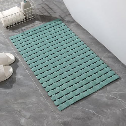 Bathtub Shower Mat, Pet Dog Bathing Non-Slip Mat, Dog Bath mat for tub, Quick Drain Bathtub Mat with Suction Cups & Drain Holes for Bathroom, 27.1x15.7 Inch (Mars Green) - color: Mars Green