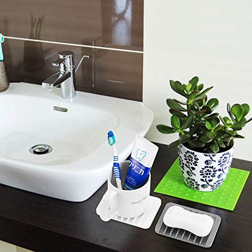 2PCS Soap Dish Holder, Premium Silicone Soap Dishes for Shower Bathroom Kitchen Sinks， Soap Tray Saver Drainer, Self-draining Waterfall, Non-Slip Design, Easy Cleaning (Gray) - color: Gray