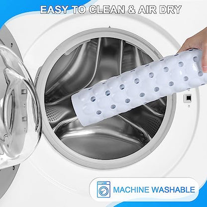 Bathtub and Shower Mats, 40x16 Inch Extra Large Non Slip Soft Bath Tub Mat with Suction Cups and Drain Holes for Bathroom Floor and Keep Tubs Clean, Machine Washable, White - color: White
