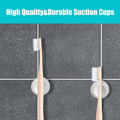 4-Piece Toothbrush Holder with Suction Cup, Wall-Mounted, White