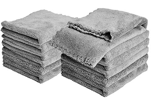 Baby Washcloths 12 Pack 12x12 Inches Microfiber Coral Fleece Extra Absorbent and Soft for Newborns, Infants and Toddlers-Grey - color: Grey