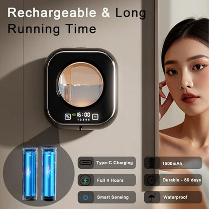 Automatic Soap Dispenser Touchless, 5 Visual Levels Foam Soap Dispenser,11.3 oz Liquid Storage Tank,80 Days of Battery Life,Digital Display,Soap Dispenser for Kitchen Sink (Black) - color: Black