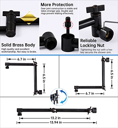 G-Promise All Metal 10 Inches Rainfall Shower Head with Handheld Combo | All Metal, Built to Last, Easy Install, Adjustable Height & Angle for All Heights, Extra Long Hose, Modern Upgrade - color: Oil Rubbed Bronze, size: 10 Inches