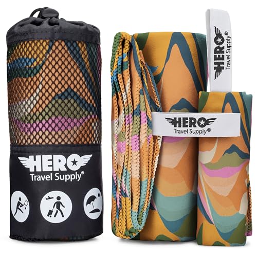Hero Microfiber Towel, Camping, Beach, Gym, Includes Bonus Washcloth (Island Breeze, 24" x 48") - color: Island Breeze, size: 24" x 48"