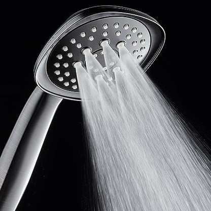 AquaDance, Oil-Rubbed Bronze Luxury Square 6-setting High-Pressure Hand Extra-Long 72" Stainless Steel Hose, Bracket, Solid Brass Fittings, Finish. Premium Handheld Shower Head from Top American - color: Oil Rubbed Bronze