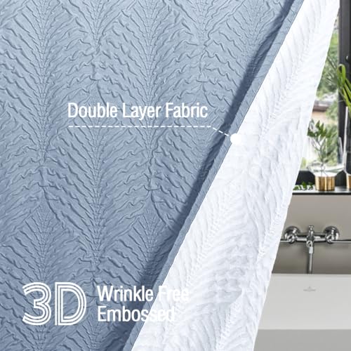 36x72 Small Stall Shower Curtain, Ombre Fog Blue Embossed Half Bath Curtain - color: Ombrefogblue, size: 36"W x 72"L (Pack of 1)