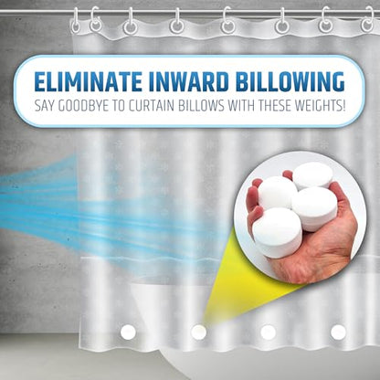 XL & Extra Heavy Powerful Anti-Billowing Magnetic Shower Curtain Weights for Splash-Free Bath Experience - 360° Silicone Wrapped - Will Never Rust - Prevent Curtain from Blowing | 4 XL Pairs | White - color: White, size: 4 XL Pairs