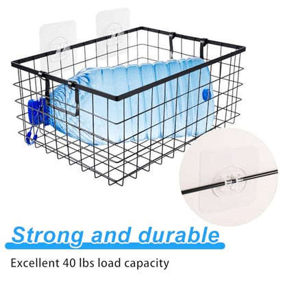 lasuroa 14pcs Shower Caddy Adhesive Replacement, 3 Styles Waterproof Shower Adhesive Strips Sticker Hooks No Drilling Wall Mount for Bathroom Kitchen Racks Organizers