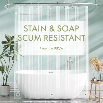 AmazerBath Shower Curtain Liner, 72x72 Clear Shower Curtain Liner, Waterproof Plastic Shower Liner, Cute Lightweight PEVA Shower Curtain for Bathroom with 3 Magnets and 12 Rustproof Metal Grommets - color: Clear, size: 72"W x 72"L (Pack of 1)