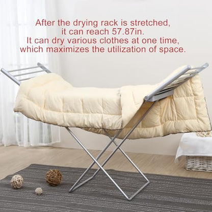 (1 Pack) eflyefly Electric Heated Drying Racks Clothes Airer Towel Warming Rack