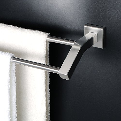 Alise Double Bath Towel Bar, 24" Towel Racks for Bathroom, Brushed Nickel | SUS304 Stainless Steel Bathroom Towel Holder, Quick Drying Towel Hanger Towel Rod Wall Mounted, Useable Length 22.7" - color: Brushed Nickel, size: 24-Inch (2-Bars)