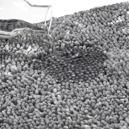 TOWN & COUNTRY BASICS Spa Step Noodle Solid Bathroom Toilet Lid Cover, Plush, Soft, and Absorbent, Machine Washable, Light Grey, 18.5"x19.6" - color: Light Grey