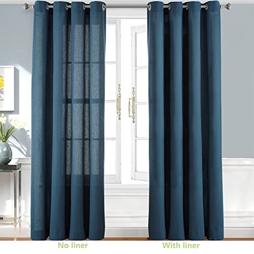 DriftAway Thermal Insulated Blackout Curtain Liner 2 Panels Each Liner Size 50 Inch by 80 Inch Rings Included - size: 50"W x 80"L (Pack of 2)