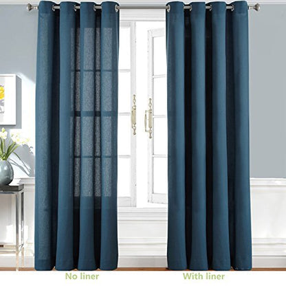 DriftAway Thermal Insulated Blackout Curtain Liner 2 Panels Each Liner Size 50 Inch by 80 Inch Rings Included - size: 50"W x 80"L (Pack of 2)