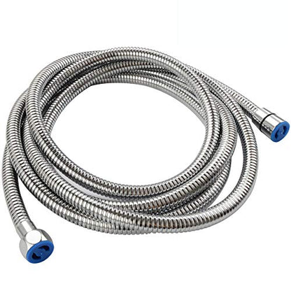 Angle Simple Flexible Shower Hose Extra Long, 118 Inches, 1/2" IPS, Chrome | Stainless Steel, Handheld Shower Head Extension Hose Replacement for Dog Bathing, Bathroom Washing, No Tangles - color: Chrome, size: 118 Inch