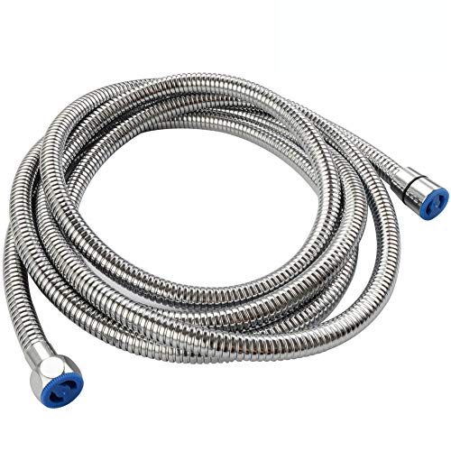 Angle Simple Flexible Shower Hose Extra Long, 118 Inches, 1/2" IPS, Chrome | Stainless Steel, Handheld Shower Head Extension Hose Replacement for Dog Bathing, Bathroom Washing, No Tangles - color: Chrome, size: 118 Inch