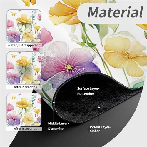 Kitchen Sink Splash Guard，Spring-flowers with hummingbirds Faucet Mat Sink Gadgets-Super Absorbent Fast Drying Mat Drip Catcher for Kitchen, Bathroom,Sink Mat, Dish Drying Mat, Bathroom(15" X 5.5" ) - color: Spring-flowers with hummingbirds