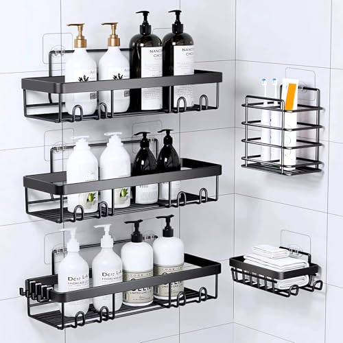14 Pack Shower Caddy Adhesive Replacement, Waterproof Strong Hooks for Shower Caddy, No Drilling Bathroom Storage Shelves, Soap Holder, and Kitchen Racks (Clear 1 Hooks) - color: Clear 1 hooks -14Pack