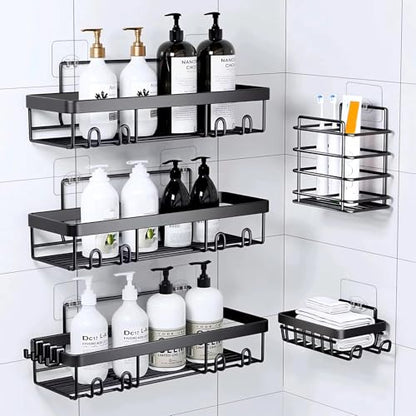 14 Pack Shower Caddy Adhesive Replacement, Waterproof Strong Hooks for Shower Caddy, No Drilling Bathroom Storage Shelves, Soap Holder, and Kitchen Racks (Clear 1 Hooks) - color: Clear 1 hooks -14Pack