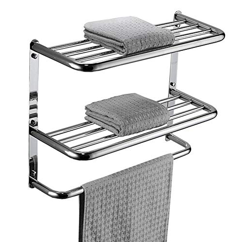LUANT Bathroom Shelf 3-Tier Wall Mounting Rack with Towel Bars - color: Polished 20 Inch