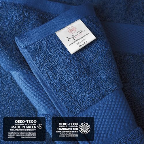Infinitee Xclusives – Luxury Bath Sheets Towels – 1 Pack 600 GSM (35X70 Inches) – 100% Ring Spun Cotton Large Bath Towels for Bathroom (Tranquil Navy, Bath Sheets - Pack 1) - color: Tranquil Navy, size: Bath Sheet - 1 Pack