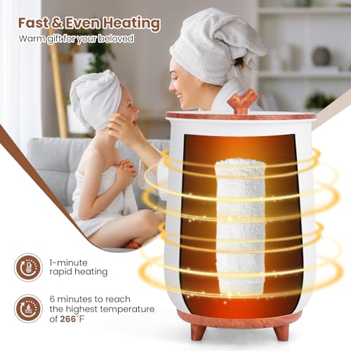 Tangkula Towel Warmer Bucket, 23L Large Luxury Bucket-Style Towel Warmer w/Fragrant Disc Holder, ETL Certified Bath Heater w/3-Level Heating, 20/40/60/90 Min Timer & Auto Shut Off - color: Coffee